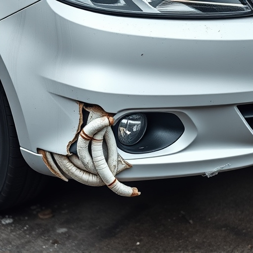 damaged car bumper
