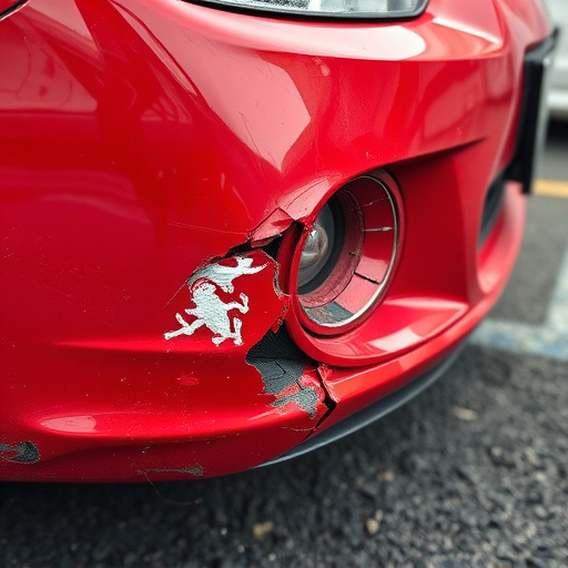 damaged car bumper