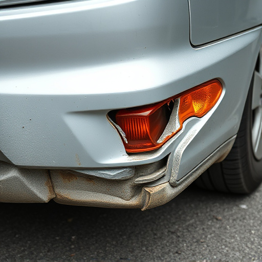 damaged car bumper