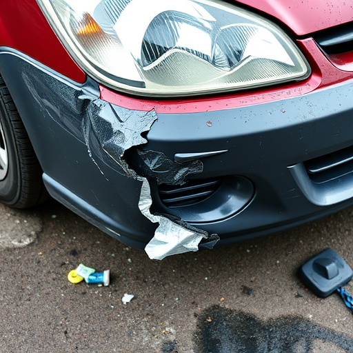 damaged car bumper