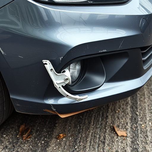damaged car bumper