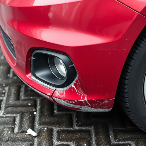 damaged car bumper