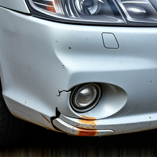 damaged car bumper