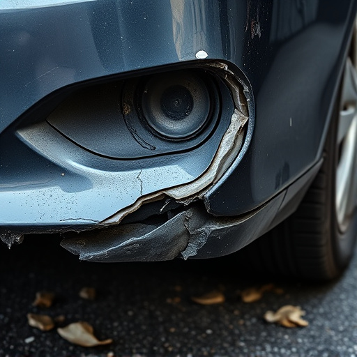 damaged car bumper