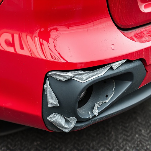 damaged car bumper