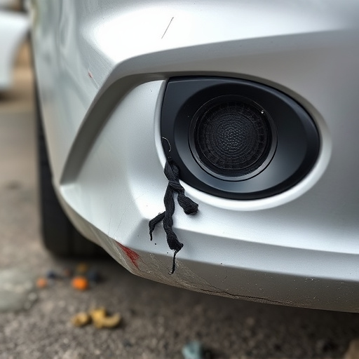 damaged car bumper