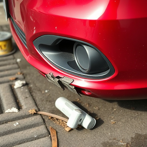 damaged car bumper