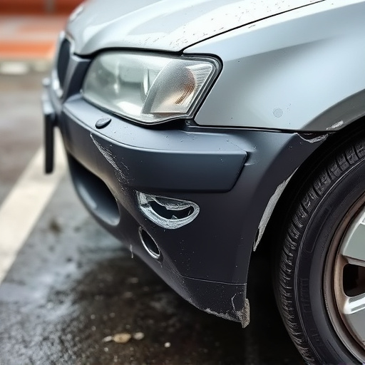 damaged car bumper