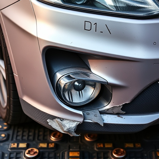 damaged car bumper