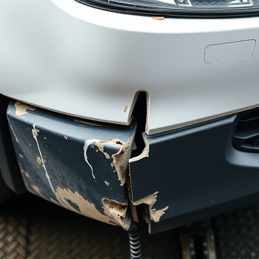 damaged car bumper