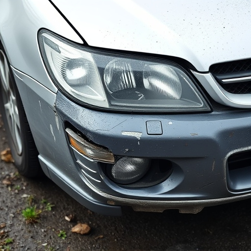damaged car bumper