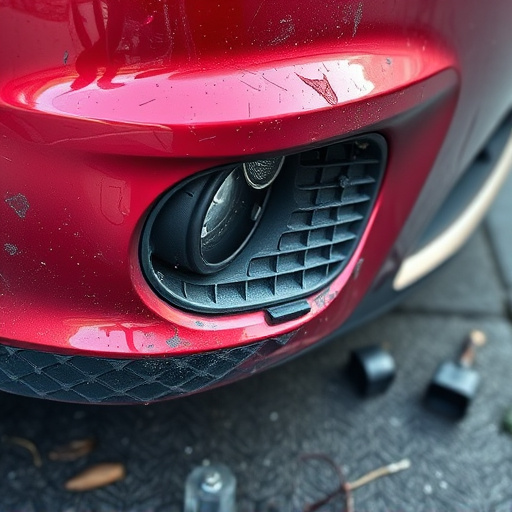 damaged car bumper