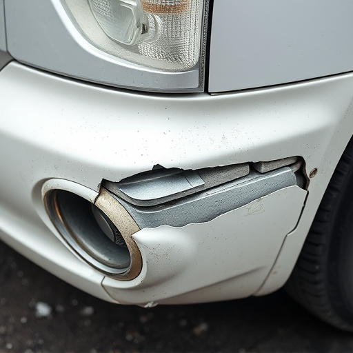 damaged car bumper