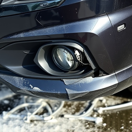 damaged car bumper