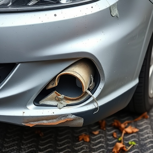 damaged car bumper