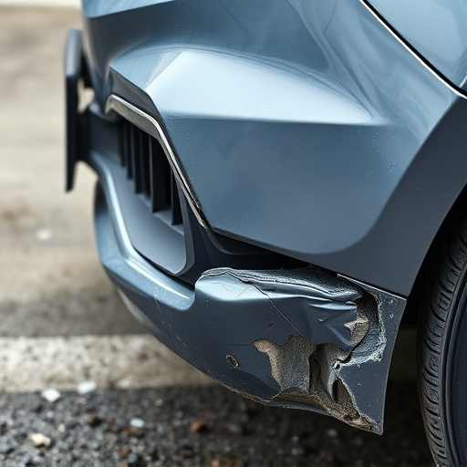 damaged car bumper