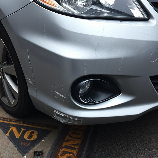 damaged car bumper