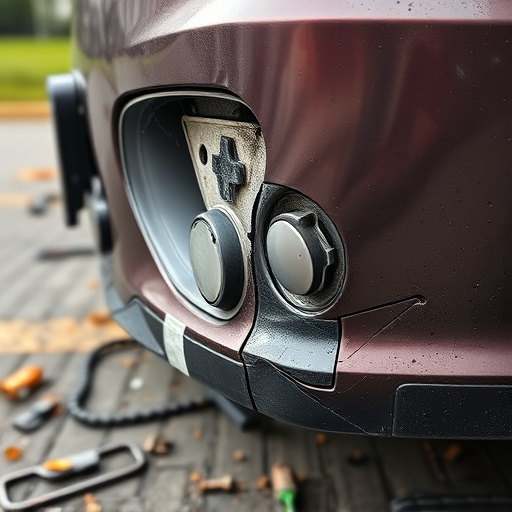 damaged car bumper