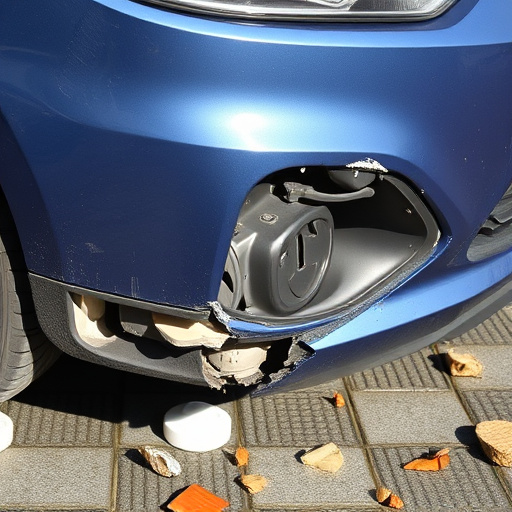 damaged car bumper