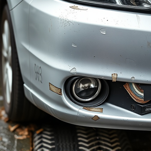 damaged car bumper