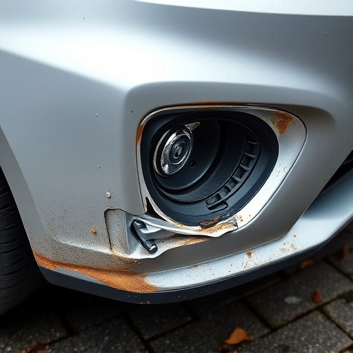 damaged car bumper