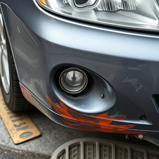 damaged car bumper