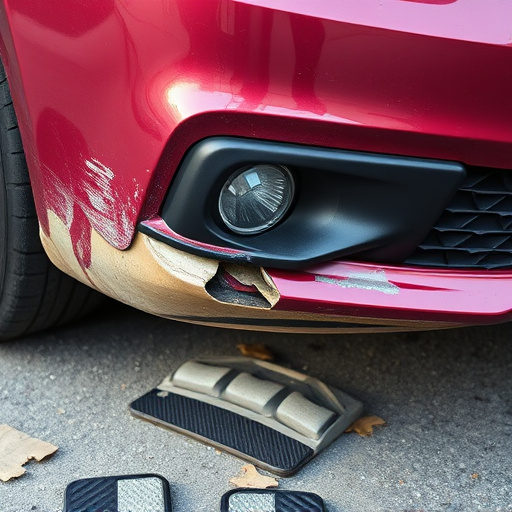 damaged car bumper