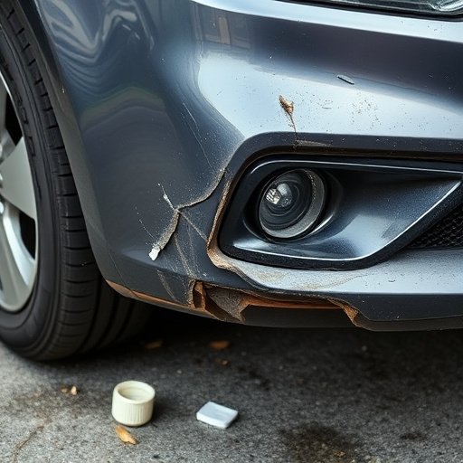 damaged car bumper
