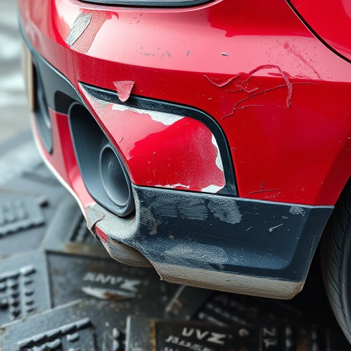 damaged car bumper
