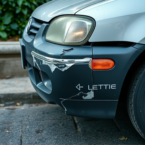 damaged car bumper
