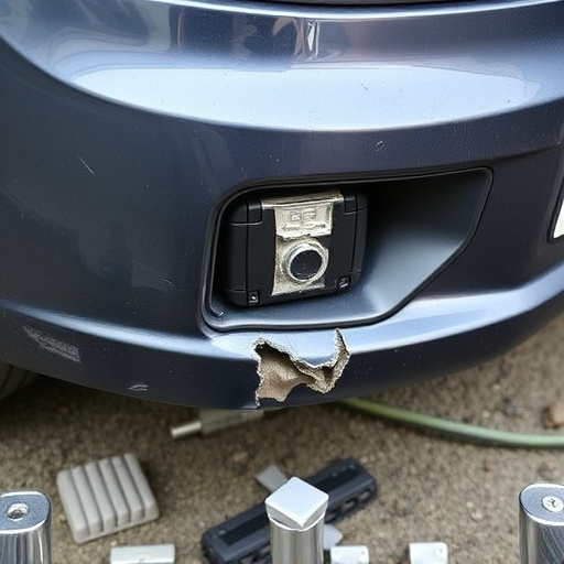 damaged car bumper