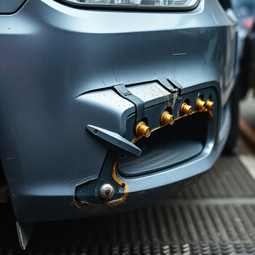 damaged car bumper