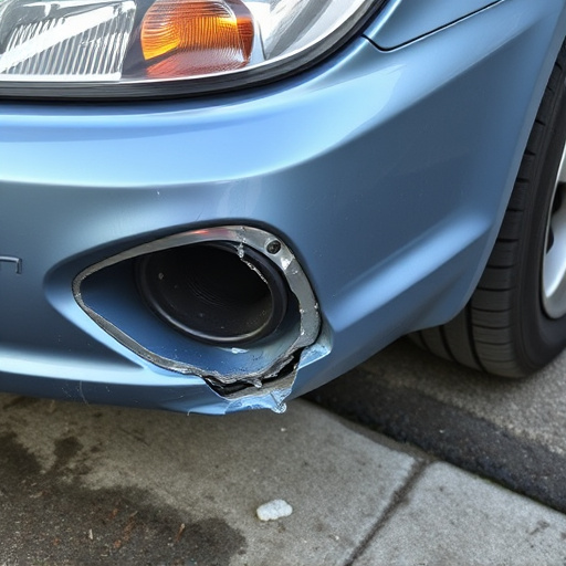 damaged car bumper