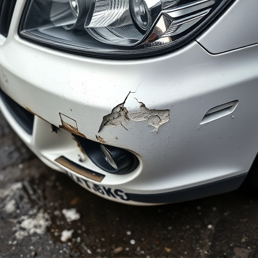 damaged car bumper
