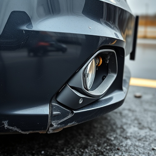 damaged car bumper