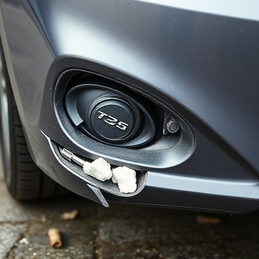 damaged car bumper