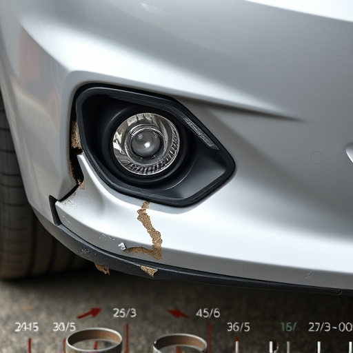damaged car bumper