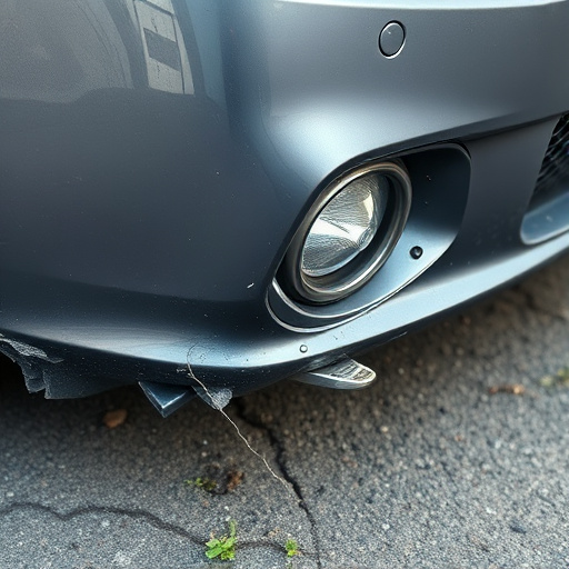 damaged car bumper