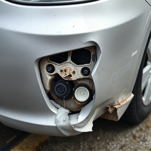damaged car bumper