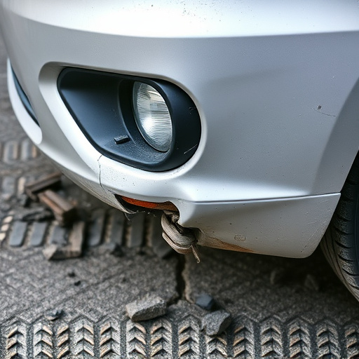 damaged car bumper