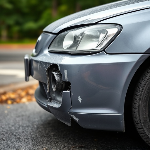 damaged car bumper