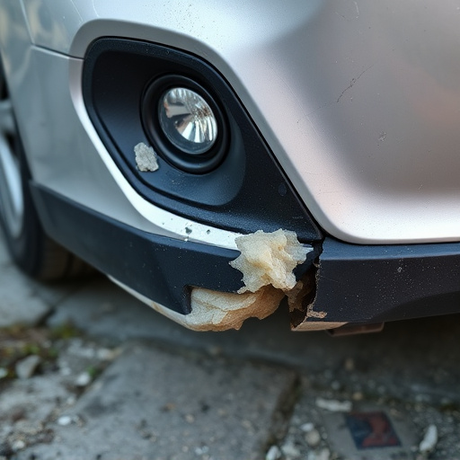 damaged car bumper