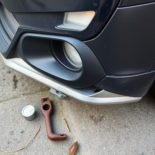 damaged car bumper