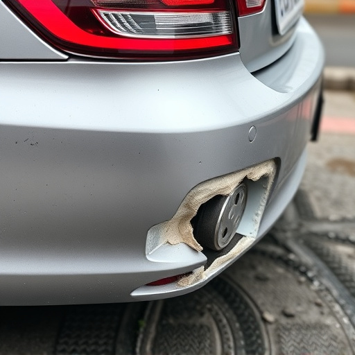 damaged car bumper