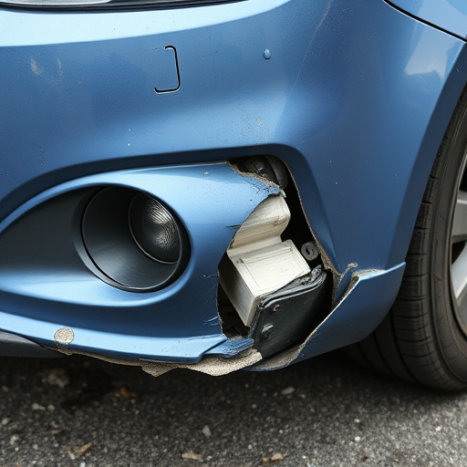 damaged car bumper