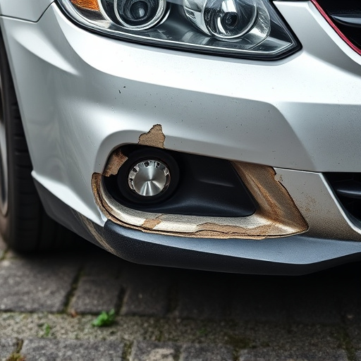 damaged car bumper