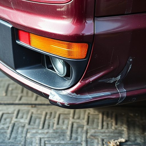 damaged car bumper