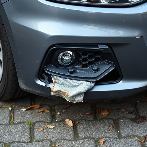 damaged car bumper