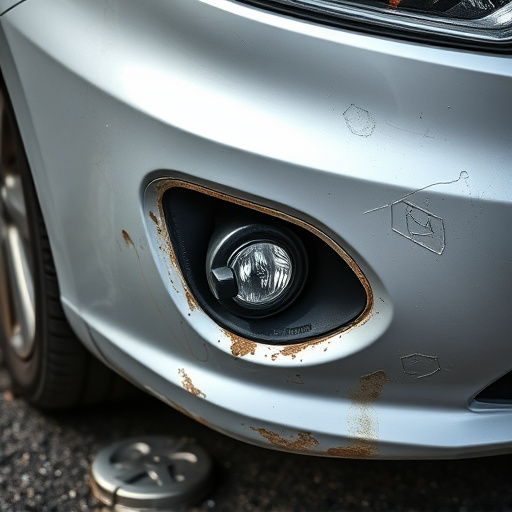damaged car bumper