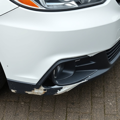 damaged car bumper